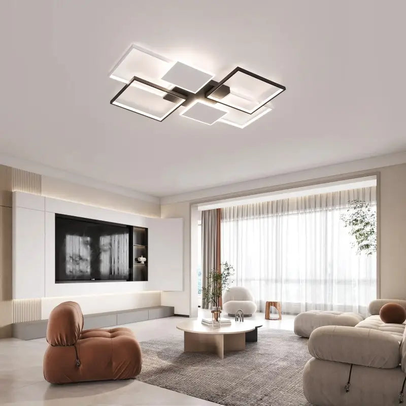 LED Ceiling Light, 72W Modern Square Dimmable Ceiling Lamp with Remote Control for Living Room Dining Room Bedroom