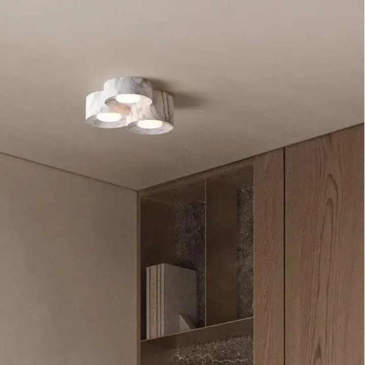 Plafonnier design led compact couleurs marron gris