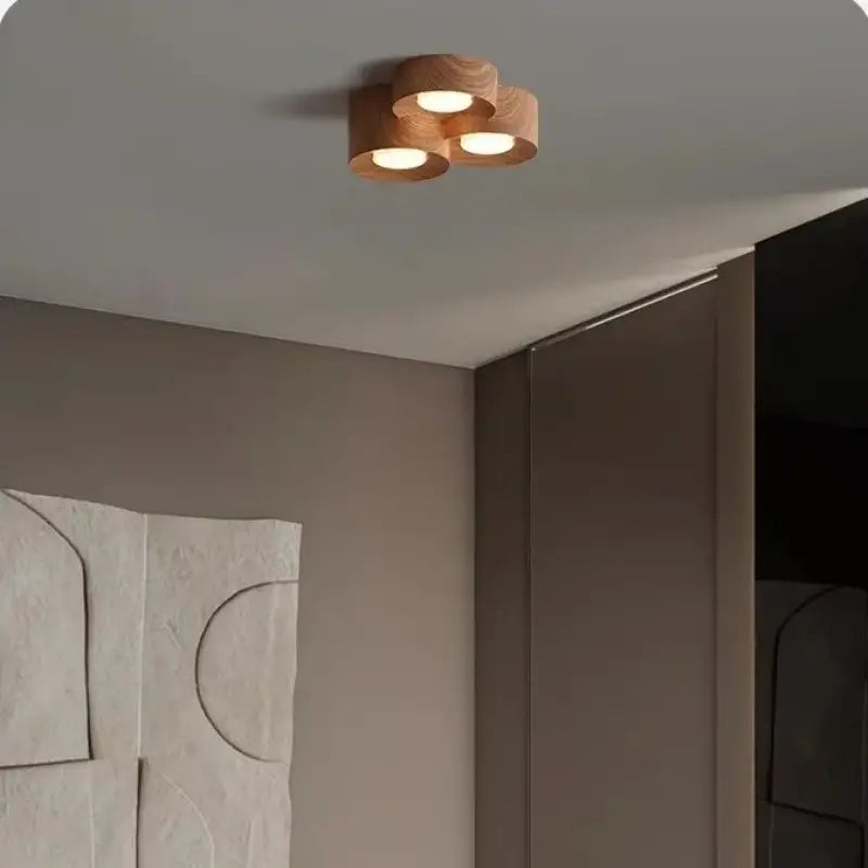 Plafonnier design led compact couleurs marron gris