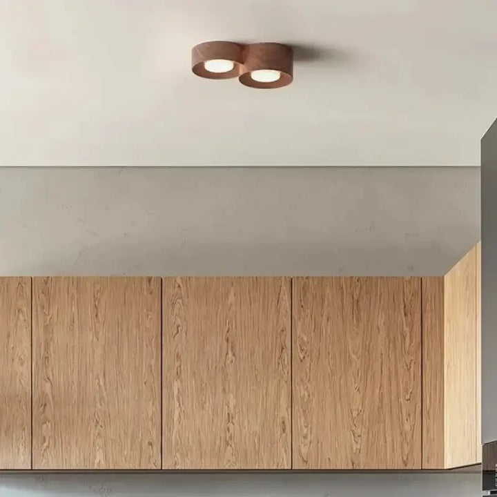 Plafonnier design led compact couleurs marron gris