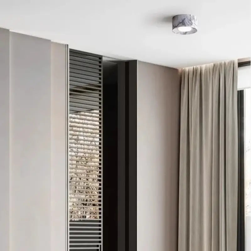 Plafonnier design led compact couleurs marron gris