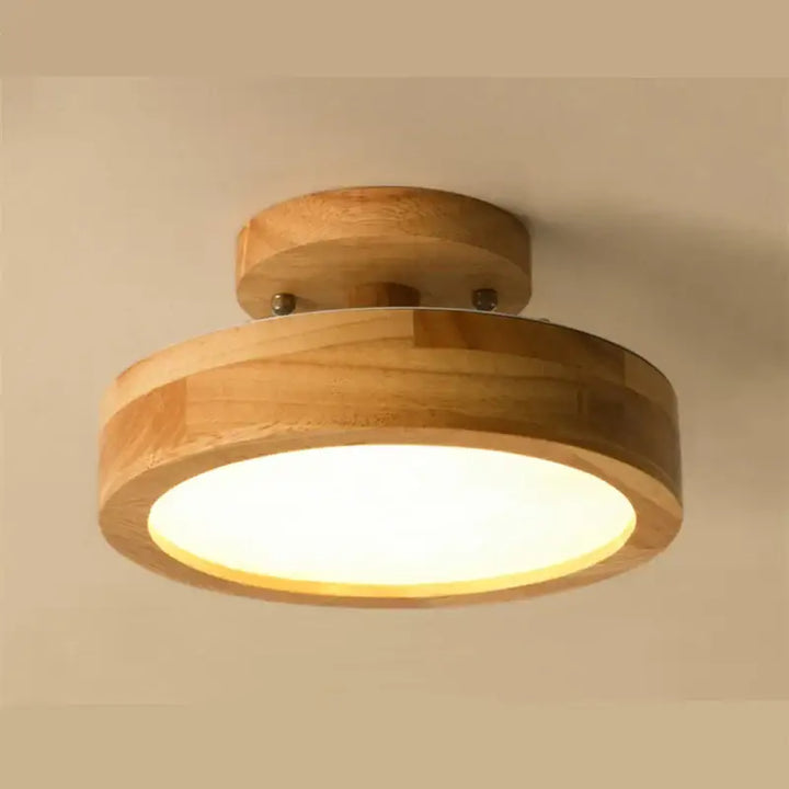 Plafonnier moderne bois led éclairage contemporain beige naturel