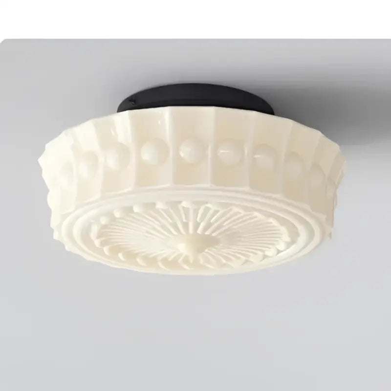 Plafonnier design rétro en verre sculpté ambiance raffinée