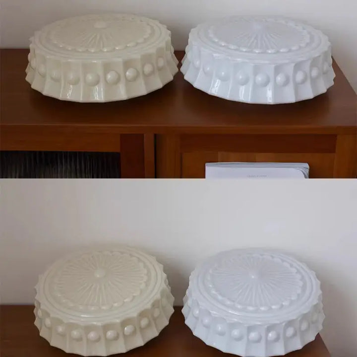 Plafonnier design rétro en verre sculpté ambiance raffinée