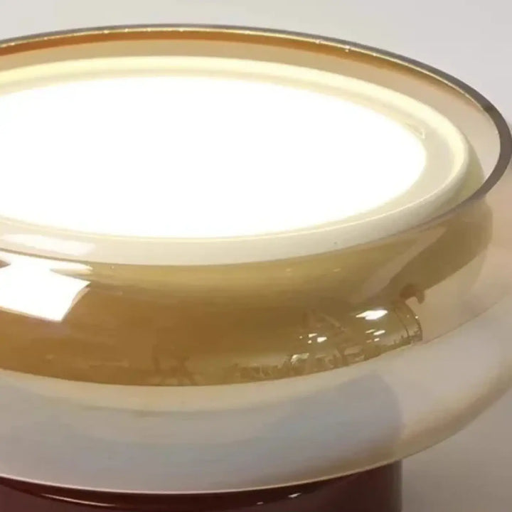 Plafonnier design rond en verre ambré style rétro chic
