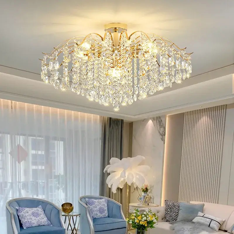 luxury crystal ceiling light post-modern living room Bedroom LED Lamp simple atmosphere dining room Chandelier AC95-260V