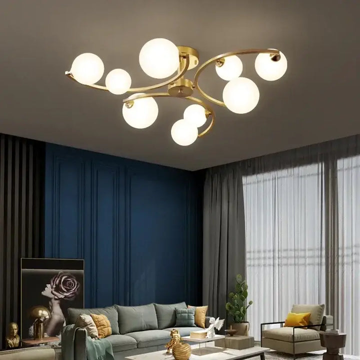 Designer Glass Ceiling Lamp Suspension Pendant Light for Living Dining Room Bedroom