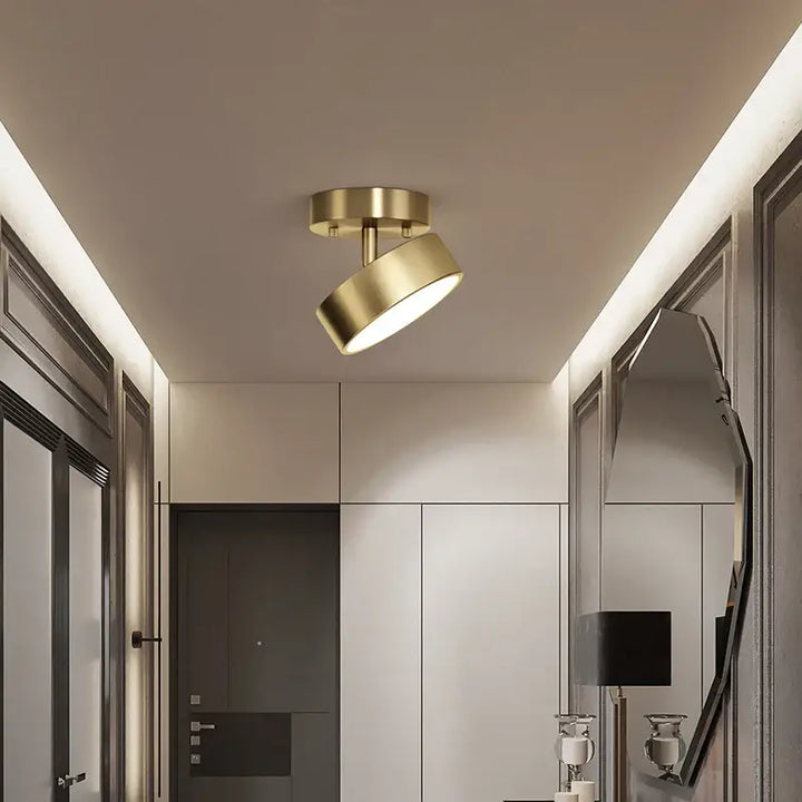 Plafonnier Doré Moderne À Forme Ronde Élégante

