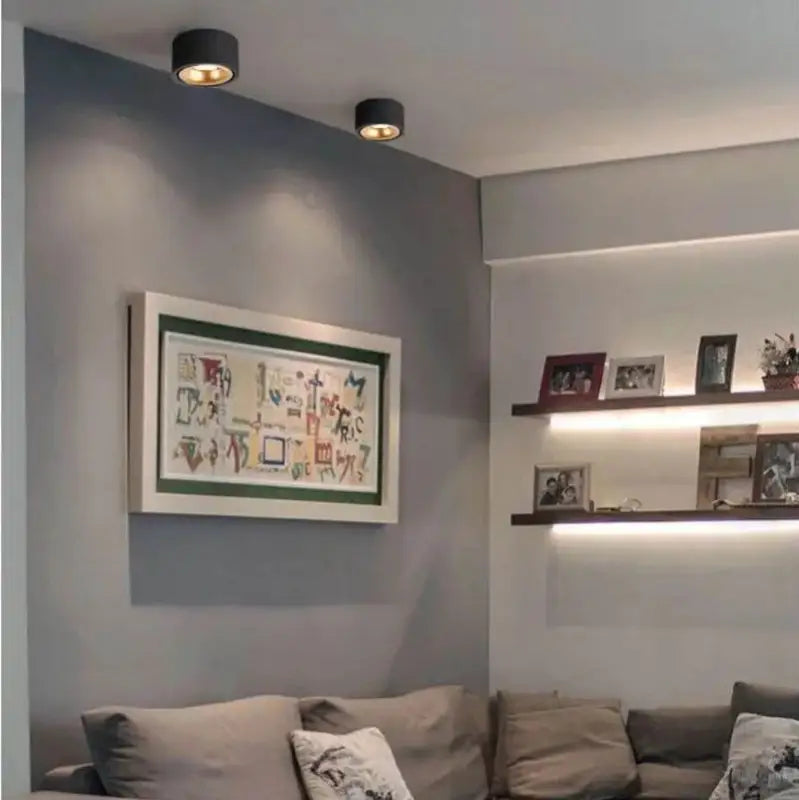 Plafonnier encastrable noir et doré pour éclairage élégant