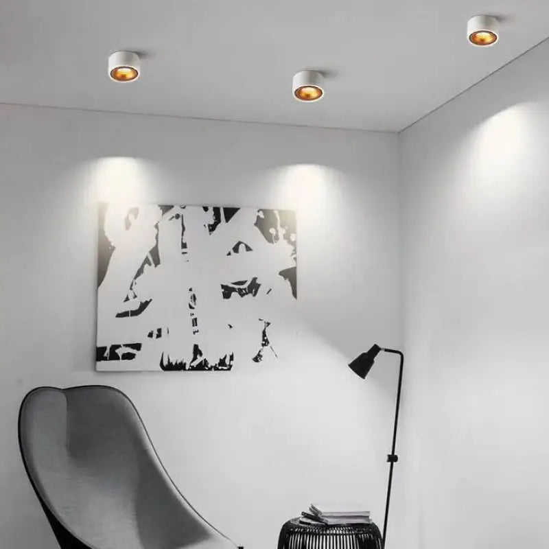 Plafonnier encastrable noir et doré pour éclairage élégant