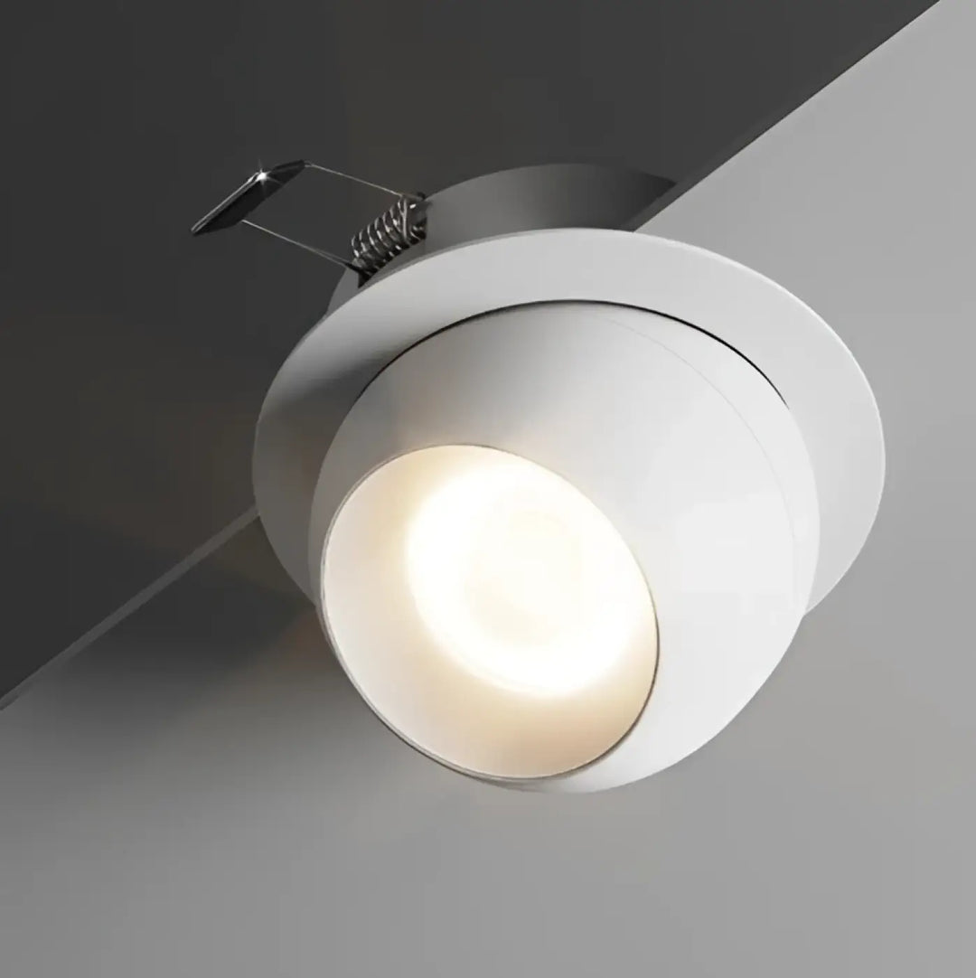 Plafonnier encastré blanc luminaire plafonnier tsika avec design minimaliste et orientation ajustable led mat
