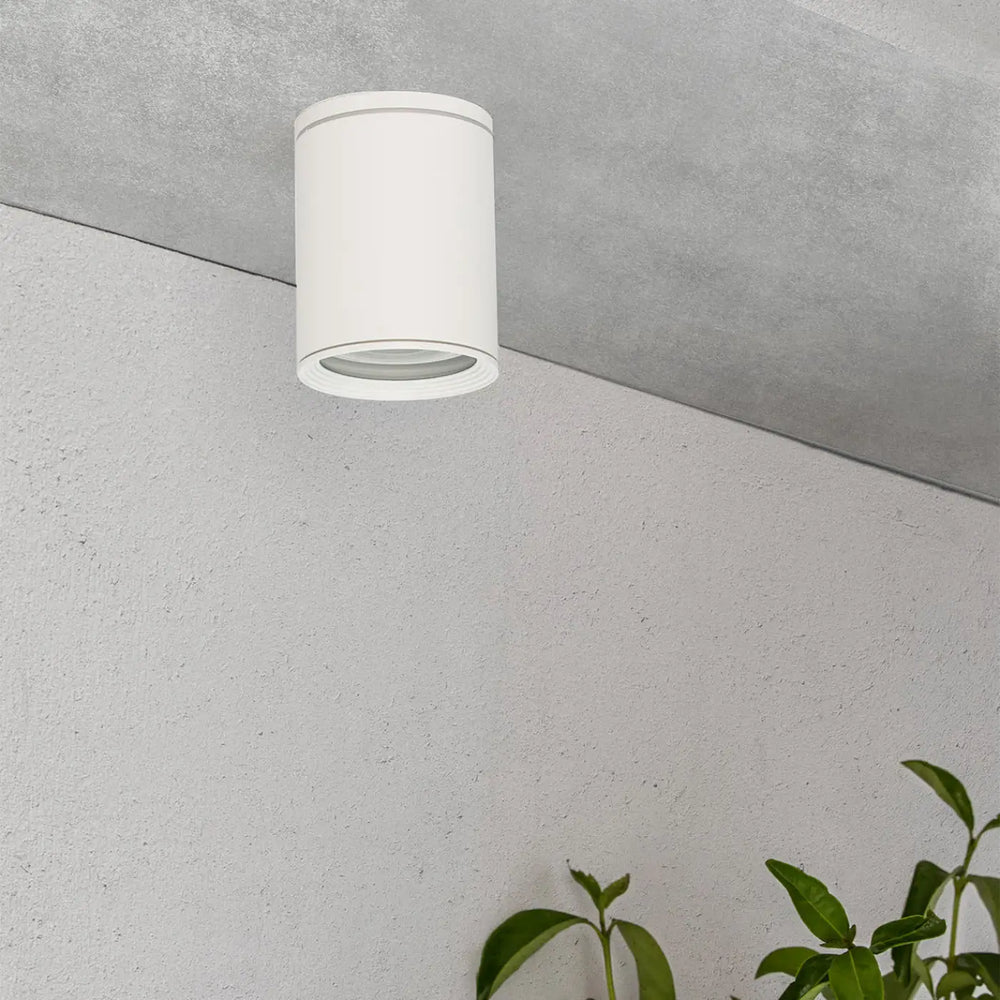 Plafonnier d'extérieur Tasa blanc en situation
