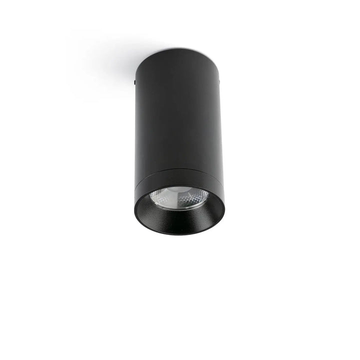 Plafonnier extérieur Puk noir Ø 5,8 cm, angle 50°, de Faro Barcelona