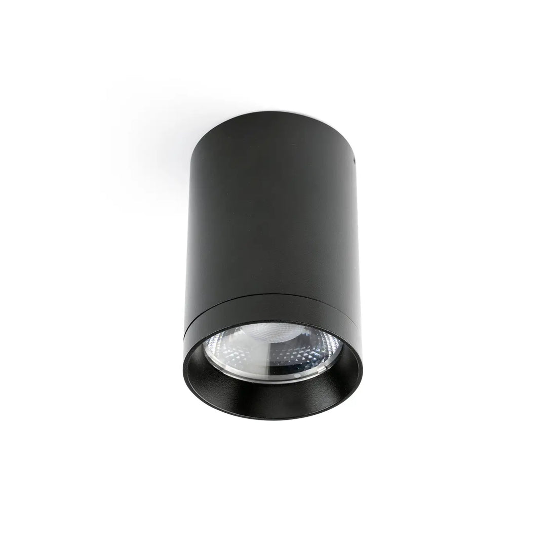 Plafonnier extérieur Puk noir Ø 7,6 cm, angle 30°, de Faro Barcelona