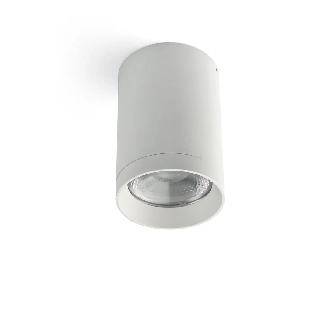 Plafonnier extérieur Puk blanc Ø 7,6 cm, angle 50°, de Faro Barcelona