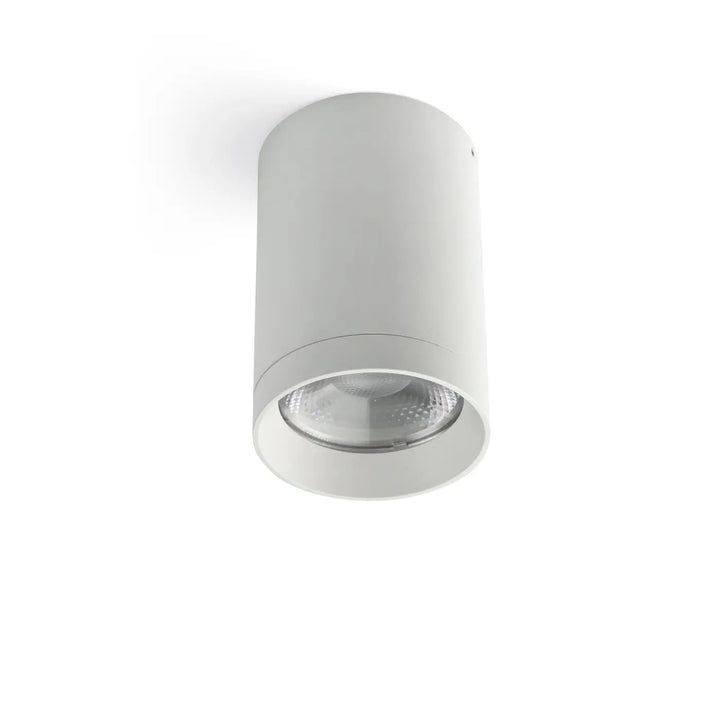 Plafonnier extérieur Puk blanc Ø 7,6 cm, angle 50°, de Faro Barcelona
