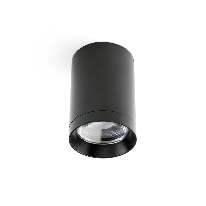 Plafonnier extérieur Puk noir Ø 7,6 cm, angle 50°, de Faro Barcelona