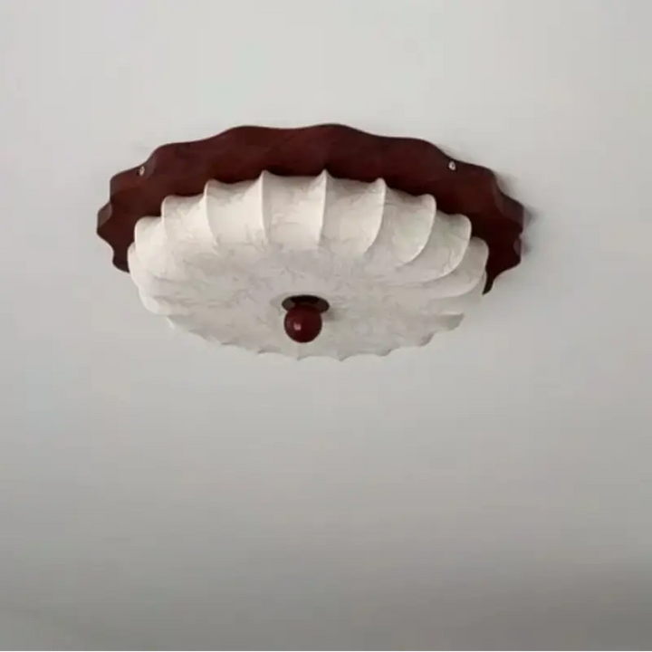 Plafonnier fleur sculptée avec lumière diffuse élégant