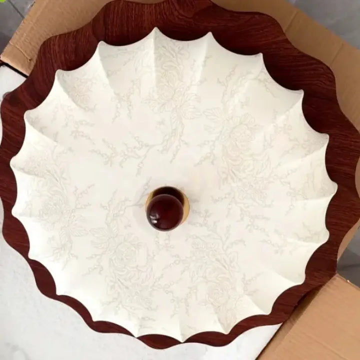 Plafonnier fleur sculptée avec lumière diffuse élégant