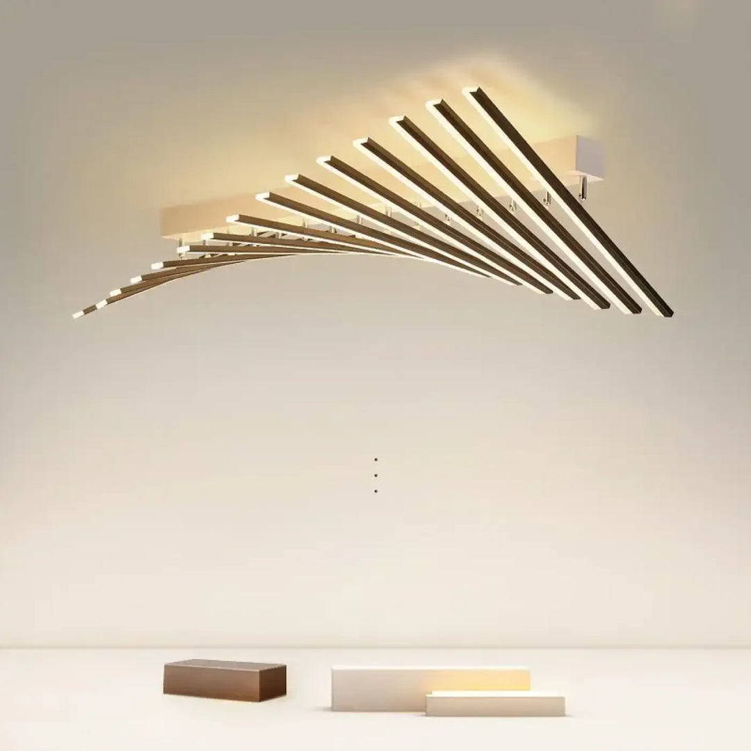 Led Graphics Ceiling LED Graphic Ceiling Light with Black Rods in a Rectangular Style – Lustria
