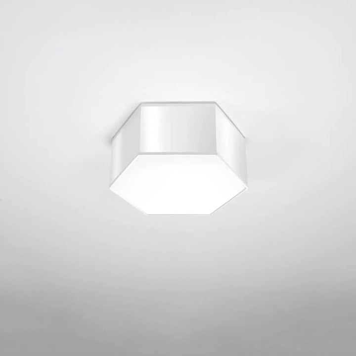 Plafonnier hexagonal Sunde blanc, éteint