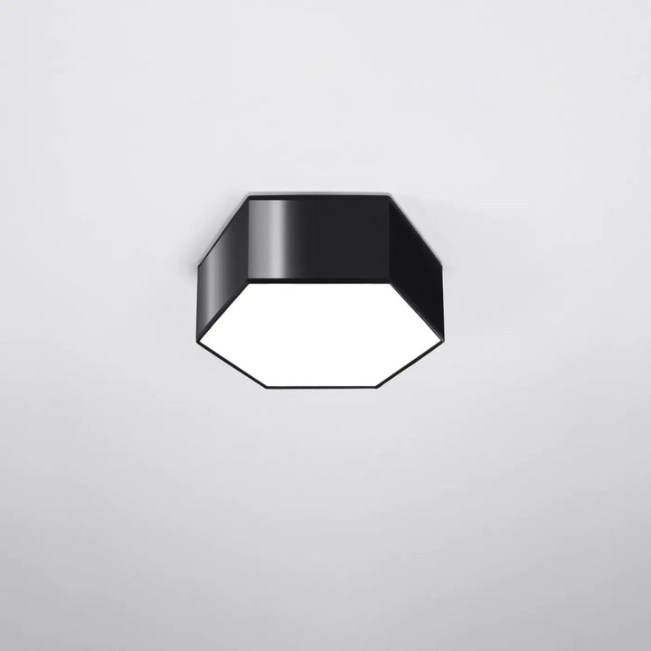 Plafonnier hexagonal Sunde noir, éteint