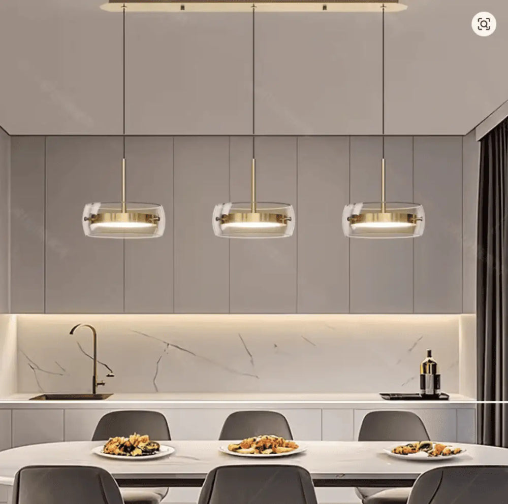 Plafonnier industriel pour cuisine avec triple anneaux