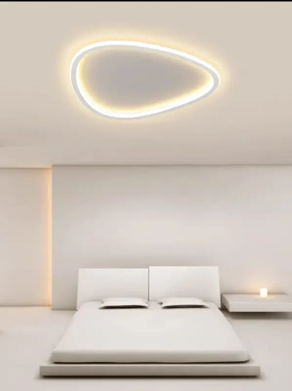 Plafonnier LED à forme organique asymétrique au style contemporain