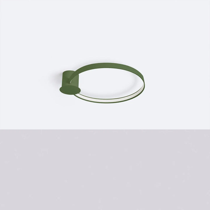 Plafonnier anneau RIO vert olive éteinte, au plafond