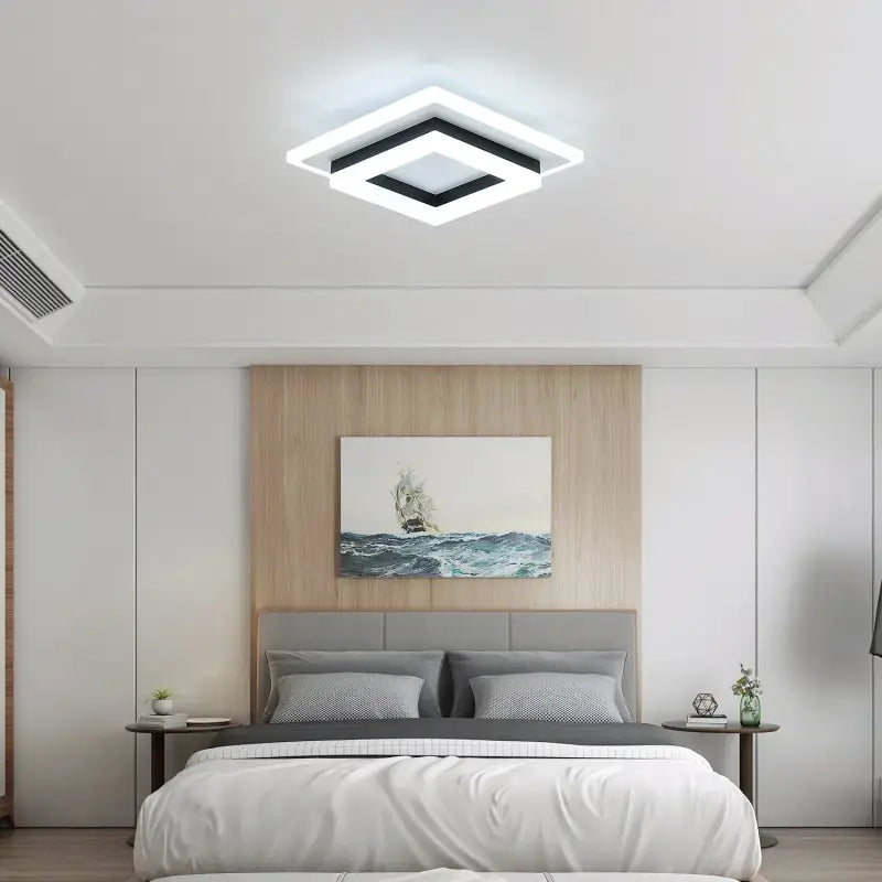 Plafonnier LED Carré Design Moderne Pour Salon Ou Entrée

