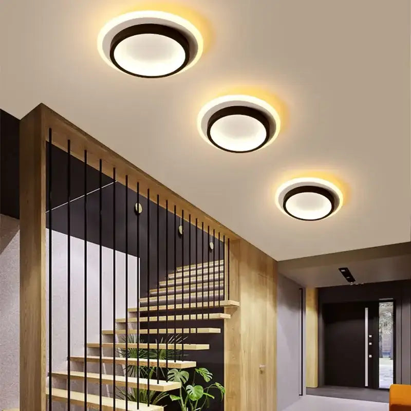 Plafonnier led rond design moderne élégant noir ou doré