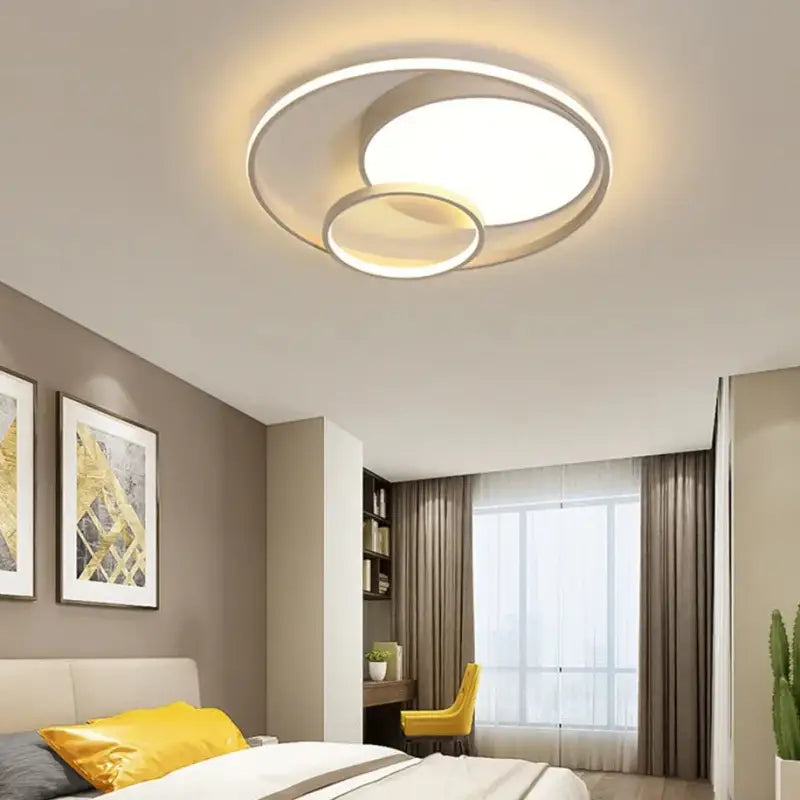 Plafonnier contemporain forme circulaire blanc raffinée