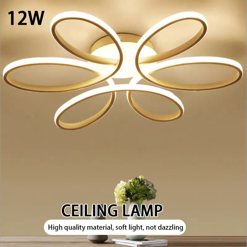 Plafonnier LED Design Moderne À Forme Florale Ovale 