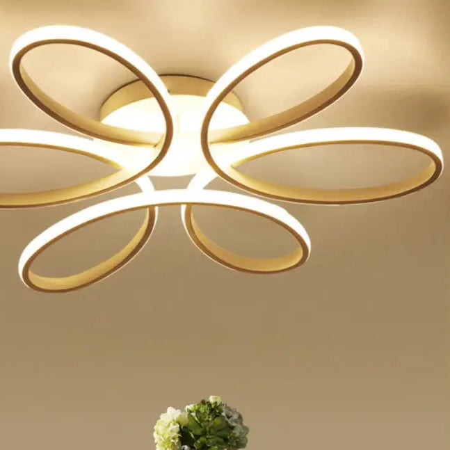 Plafonnier LED Design Moderne À Forme Florale Ovale 