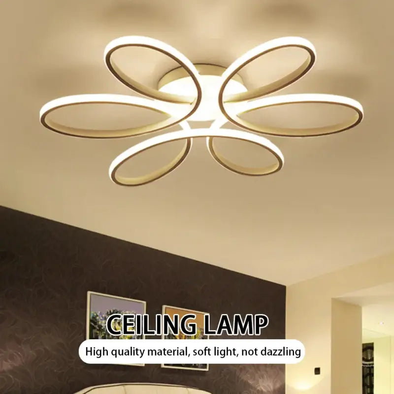 Plafonnier LED Design Moderne À Forme Florale Ovale 