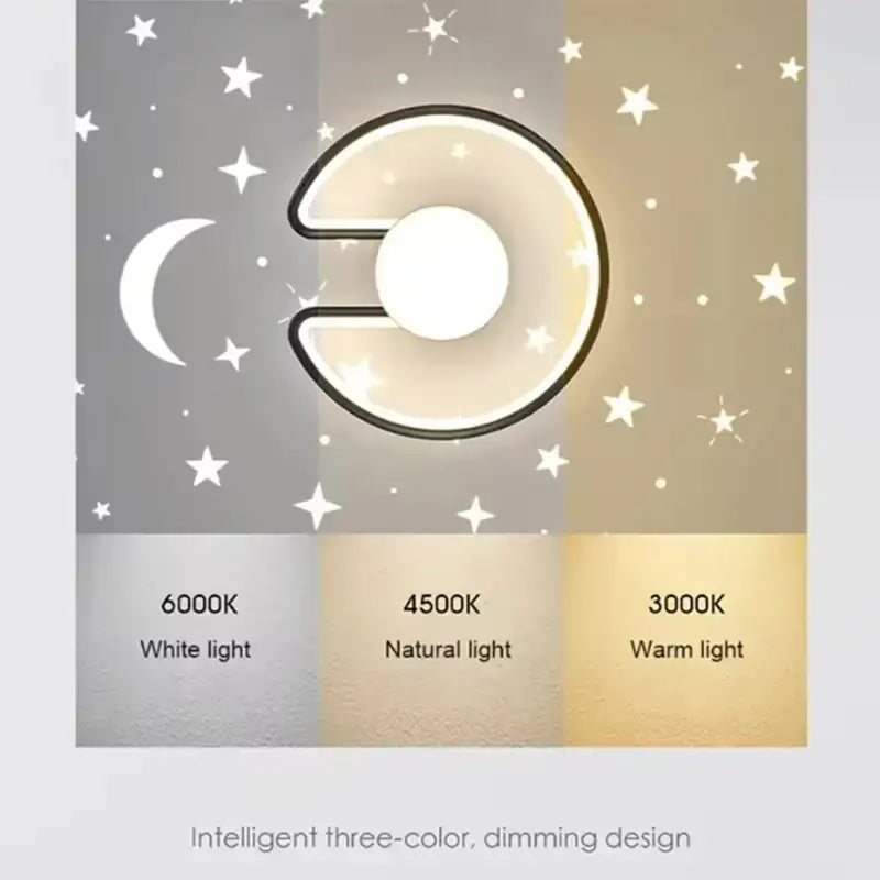 Plafonnier led design moderne noir et doré avec globe