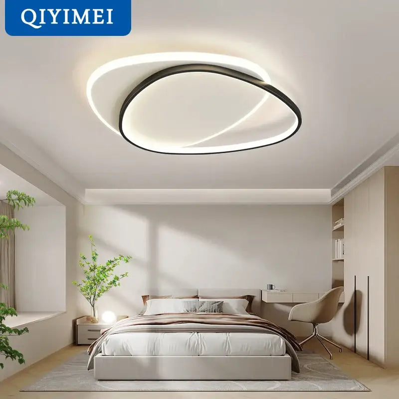 Plafonnier LED design ovale entrelacé


