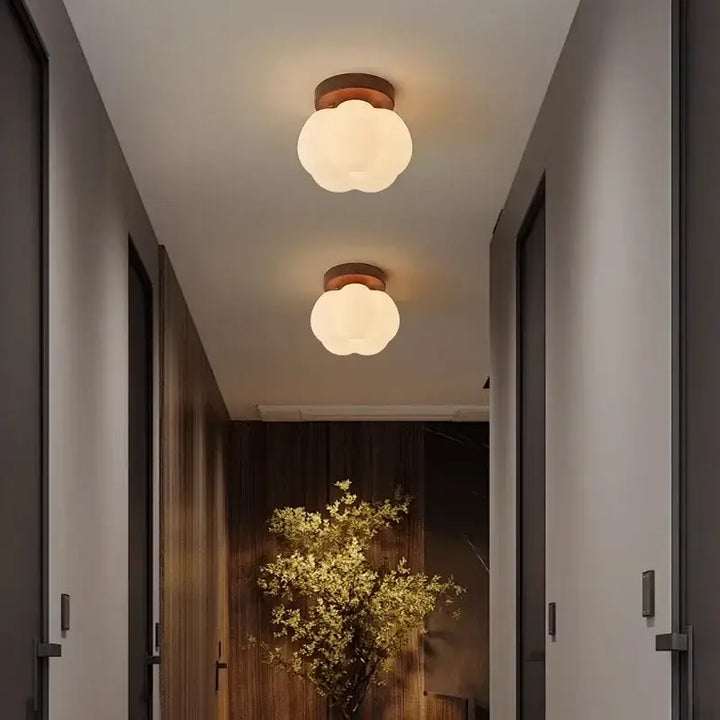 Plafonnier led fleur bois style contemporain design