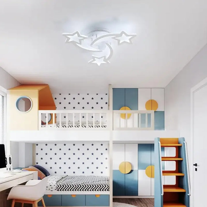 Plafonnier LED en forme d’étoiles entrelacées pour chambre d’enfant

