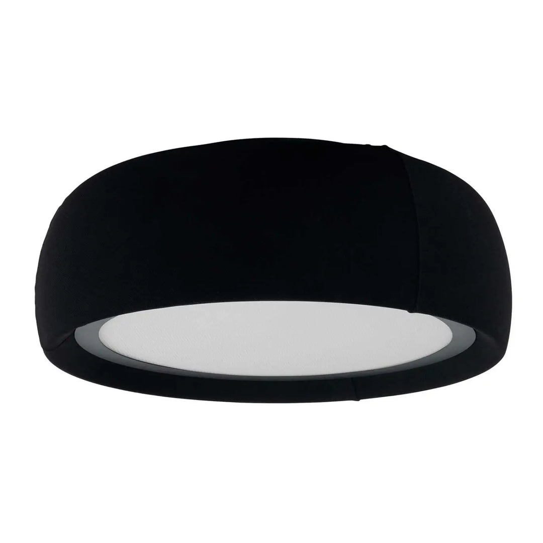 Plafonnier Gong en tissu noir #couleur_noir