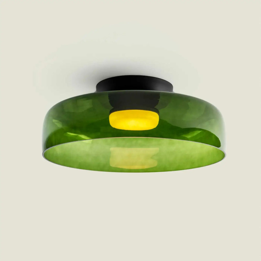 Plafonnier Levels rond en verre vert #couleur_vert