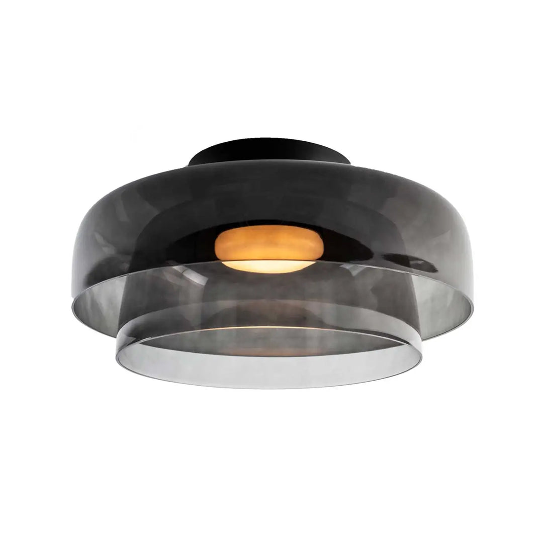 Plafonnier Levels LED en verre fumé #couleur_gris