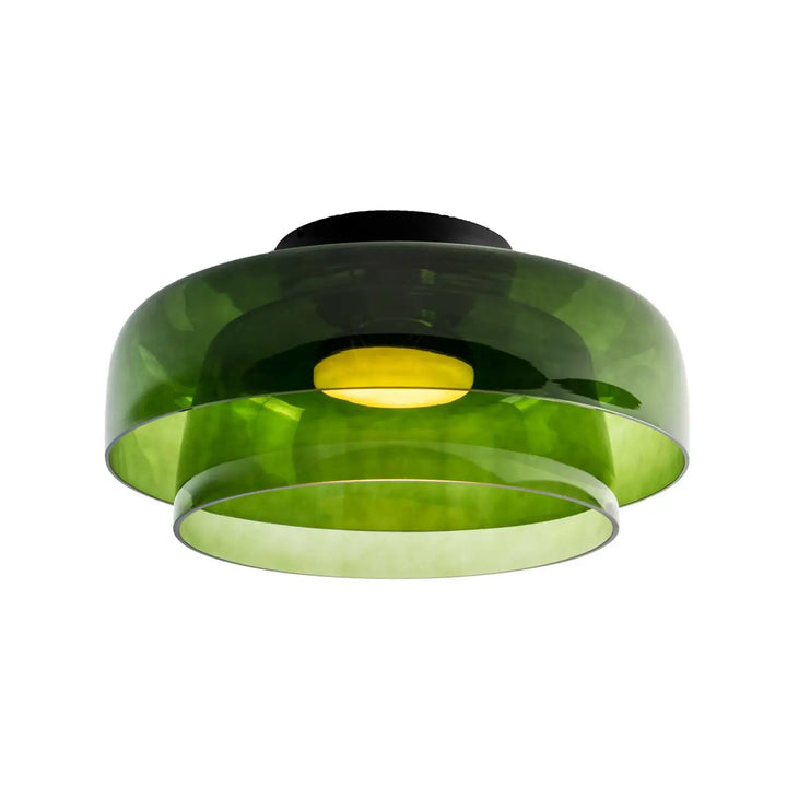 Plafonnier Levels LED en verre vert #couleur_vert