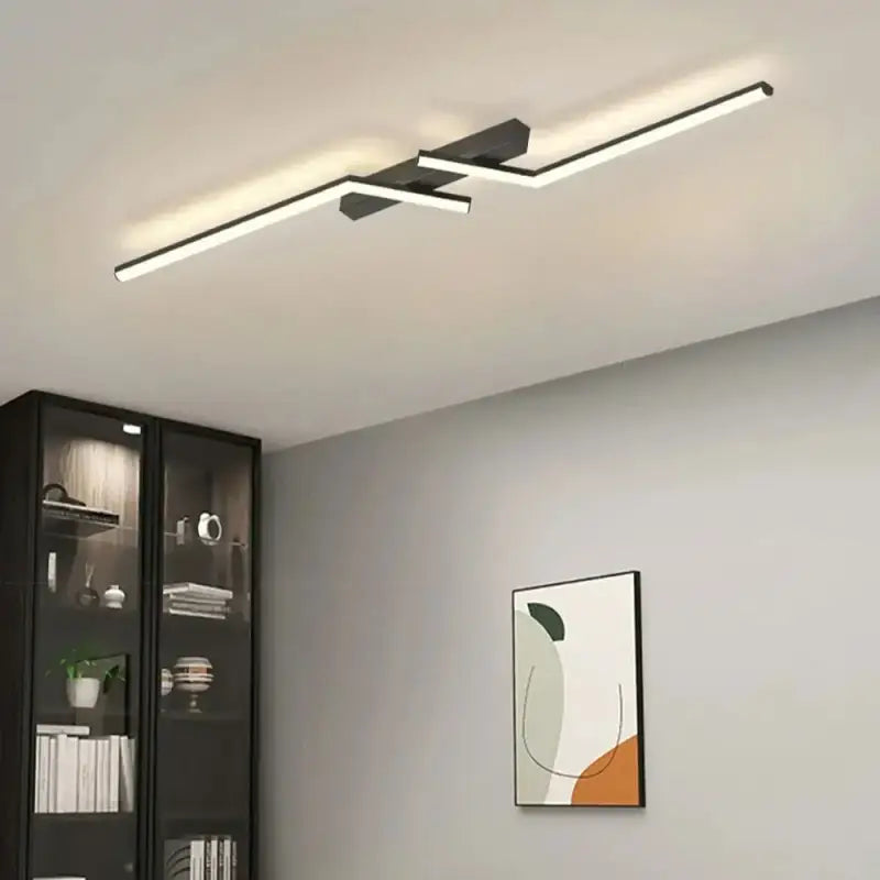Plafonnier LED Linéaire Moderne Pour Salon Épuré

