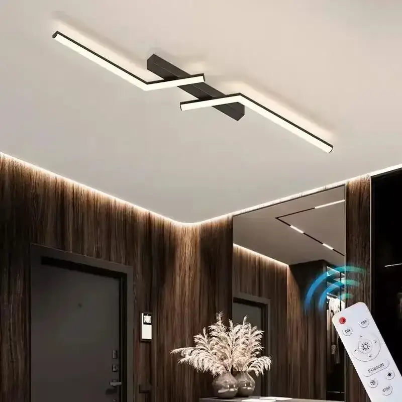 Plafonnier LED Linéaire Moderne Pour Salon Épuré

