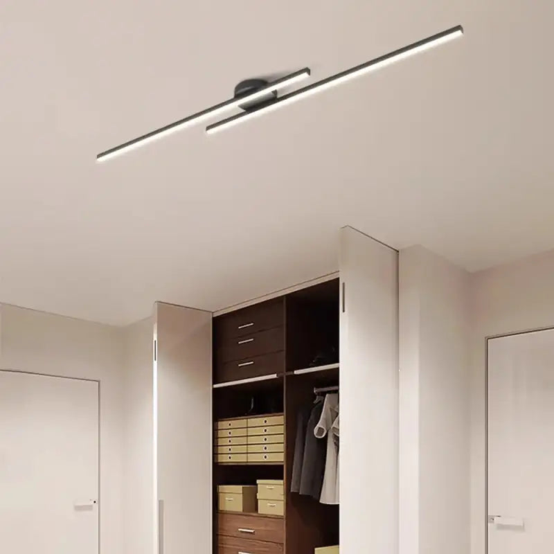 Plafonnier LED Linéaire Noir Orientable Pour Intérieur Moderne