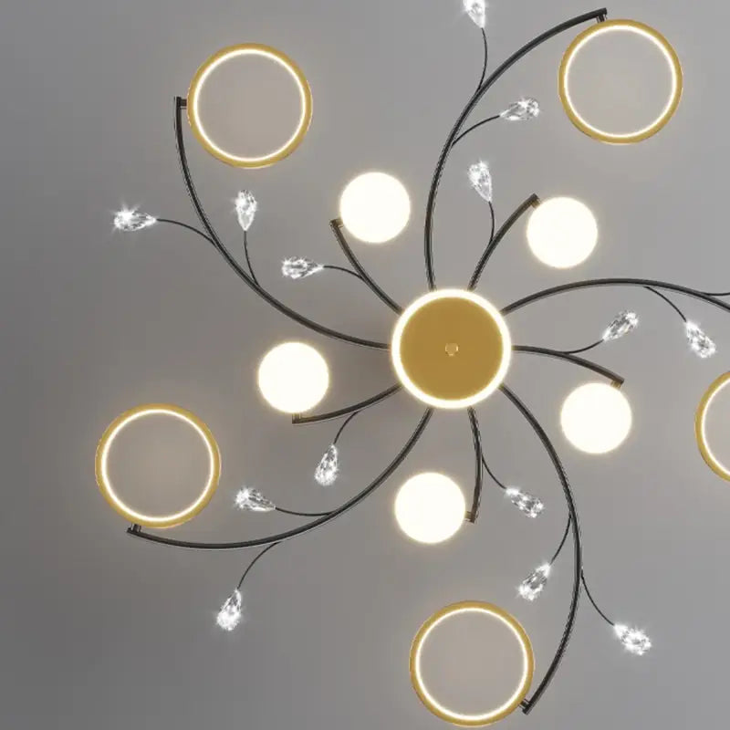 Plafonnier LED moderne design floral pour salon

