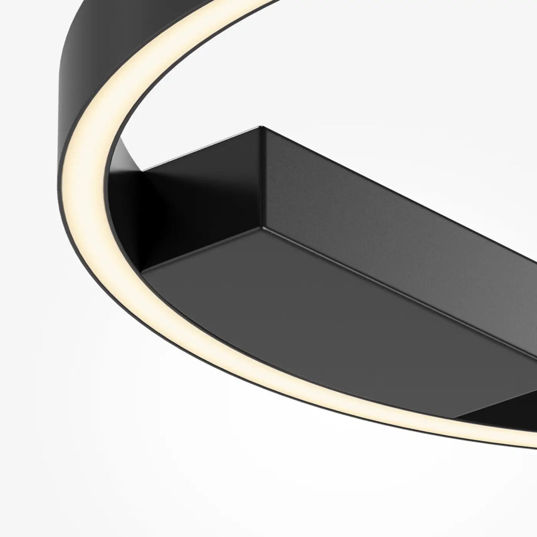 Plafonnier led rim anneau fin noir avec éclairage intégré blanc chaud design moderne et élégant