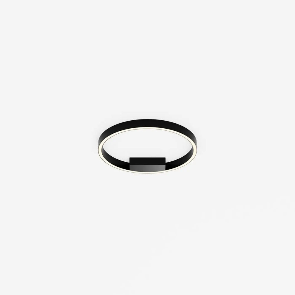 Plafonnier rim led noir moderne circulaire avec anneau fin lumineux design minimaliste pour éclairage intérieur
