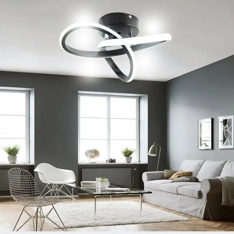 Plafonnier LED Salon Design à Anneaux Entrelacés